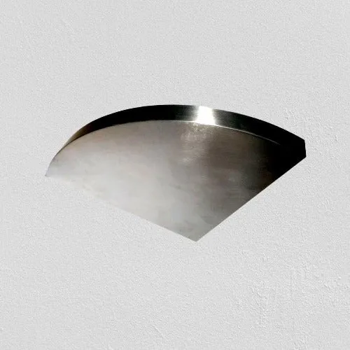 9"x9"x2.0" (cm. 23x23x5.1) curved corner stainless steel floating shelves Ponoma®