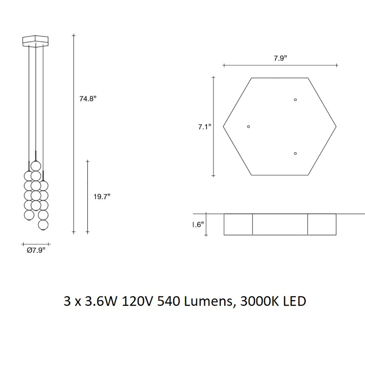 Abacus Multi Light Suspension Light