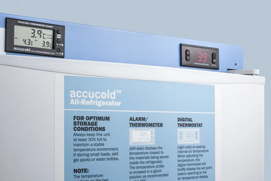 Accucold 24" Wide All-Refrigerator with Front Lock - FFAR10MED2