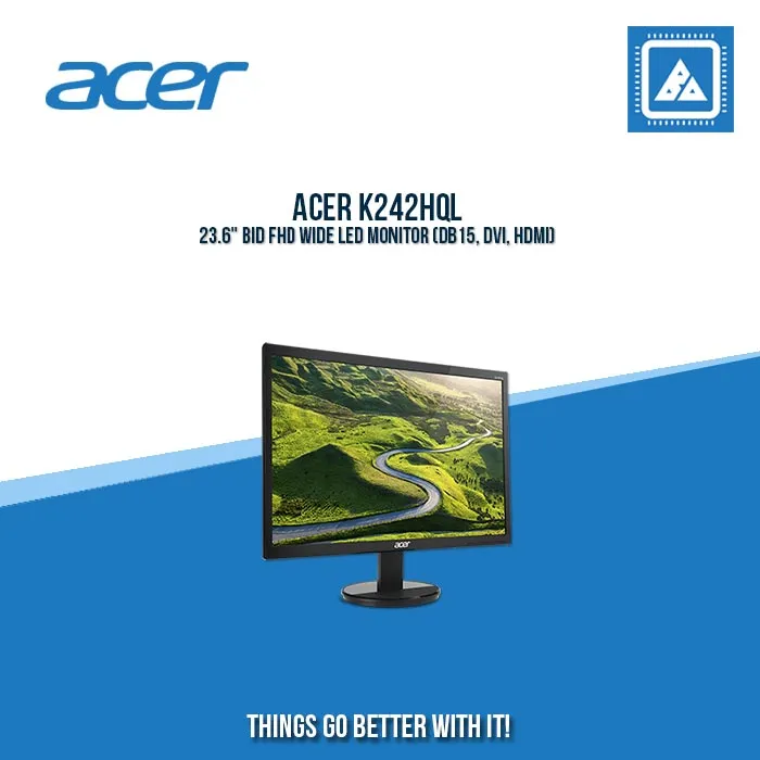 ACER K242HQL 23.6" BID FHD WIDE LED MONITOR (DB15, DVI, HDMI)