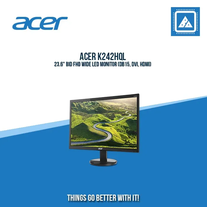 ACER K242HQL 23.6" BID FHD WIDE LED MONITOR (DB15, DVI, HDMI)