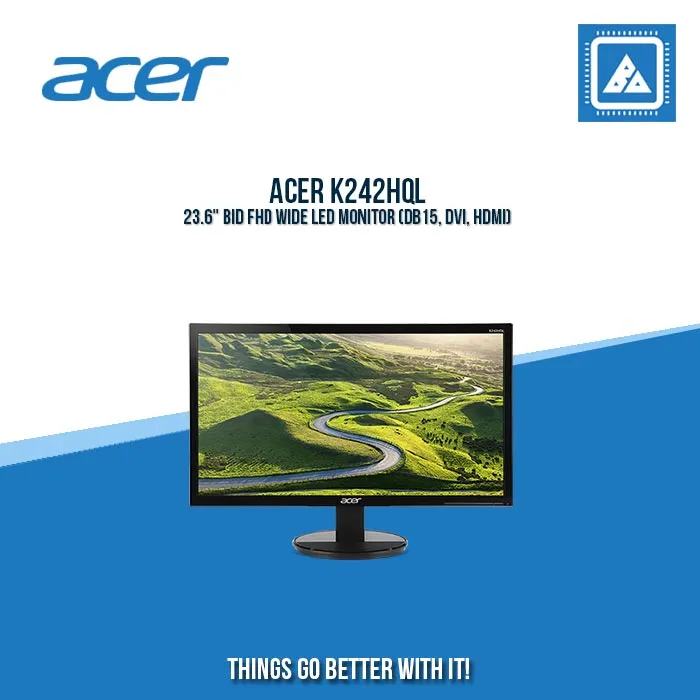 ACER K242HQL 23.6" BID FHD WIDE LED MONITOR (DB15, DVI, HDMI)
