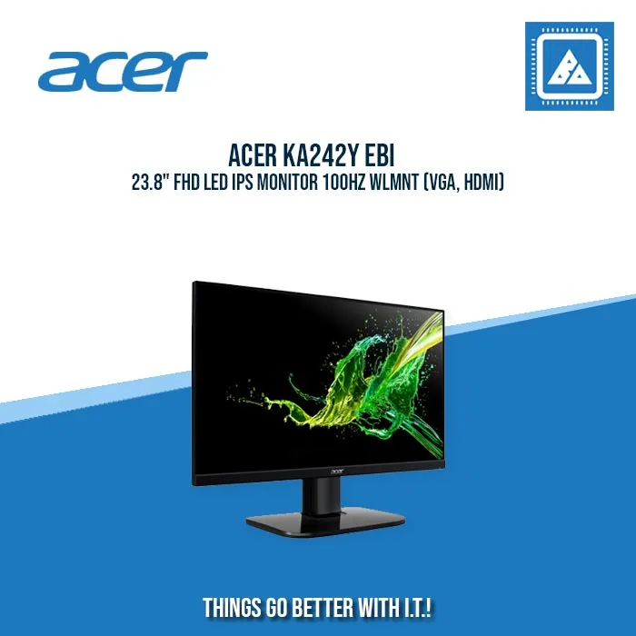 ACER KA242Y EBI 23.8" FHD LED IPS MONITOR 100HZ WLMNT (VGA, HDMI)