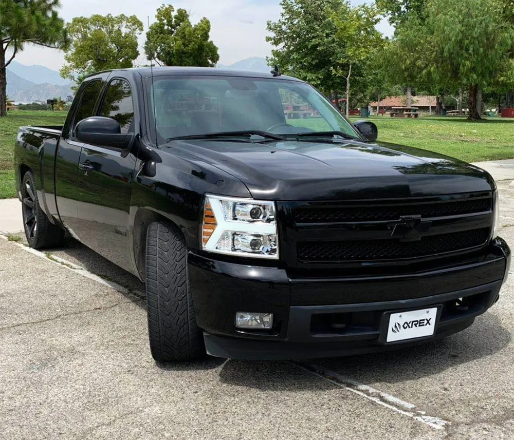 Alpharex  LUXX-Series LED Projector Headlights Chrome For Silverado (2007-2014)