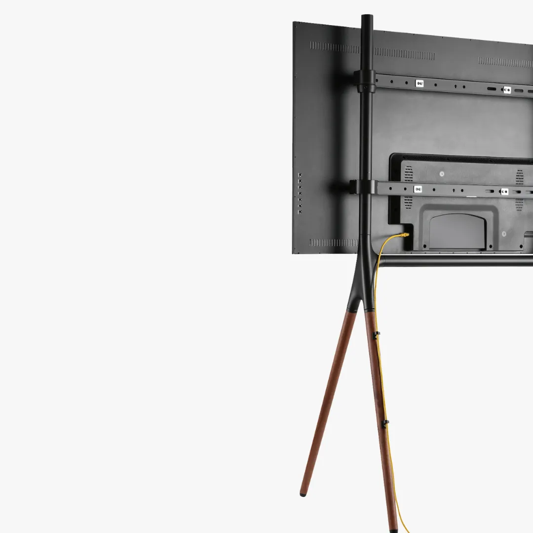 Alterzone Quad TV Floor Stand for 49"-70" TV's, Walnut