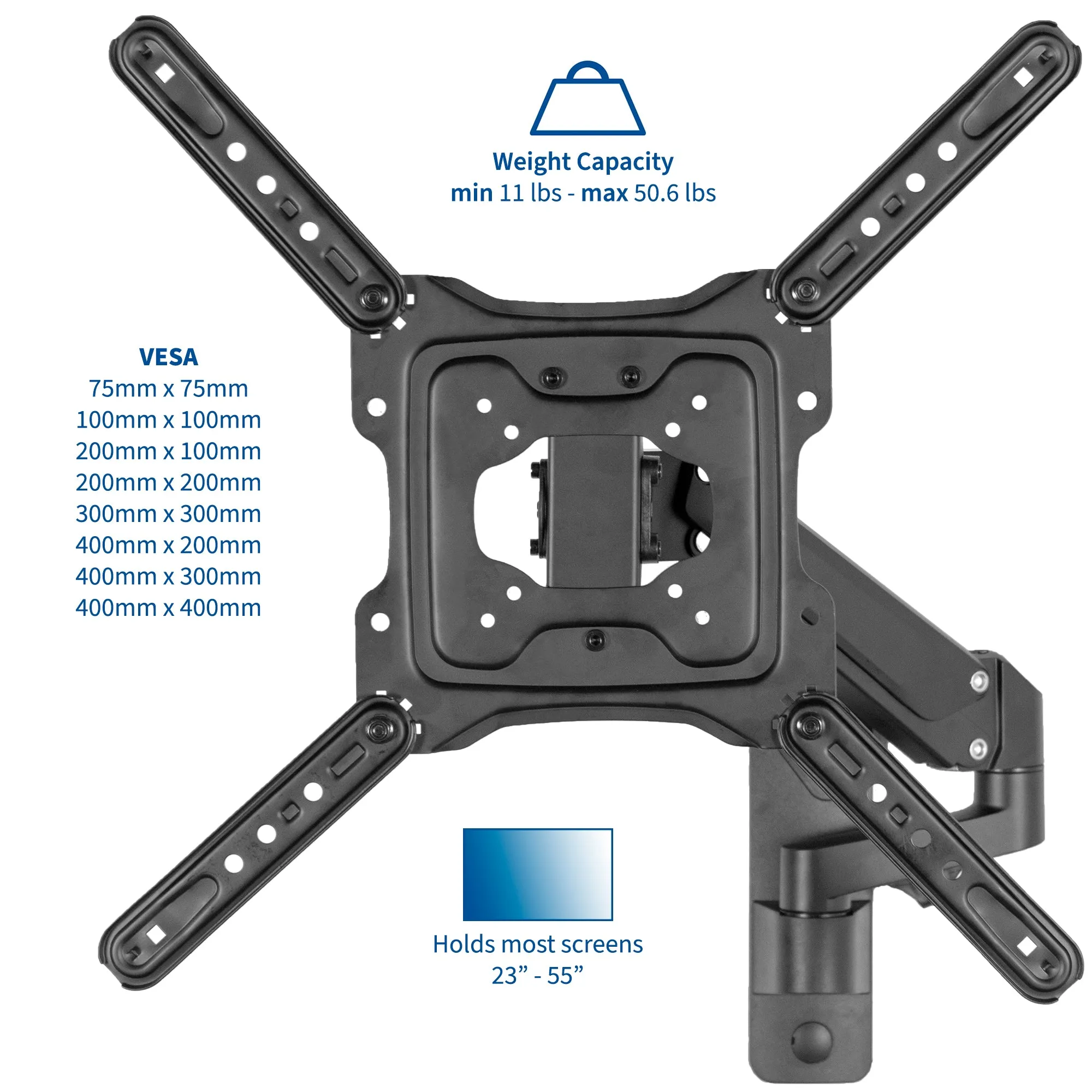 Aluminum Wall Mount for 23” to 55” TVs