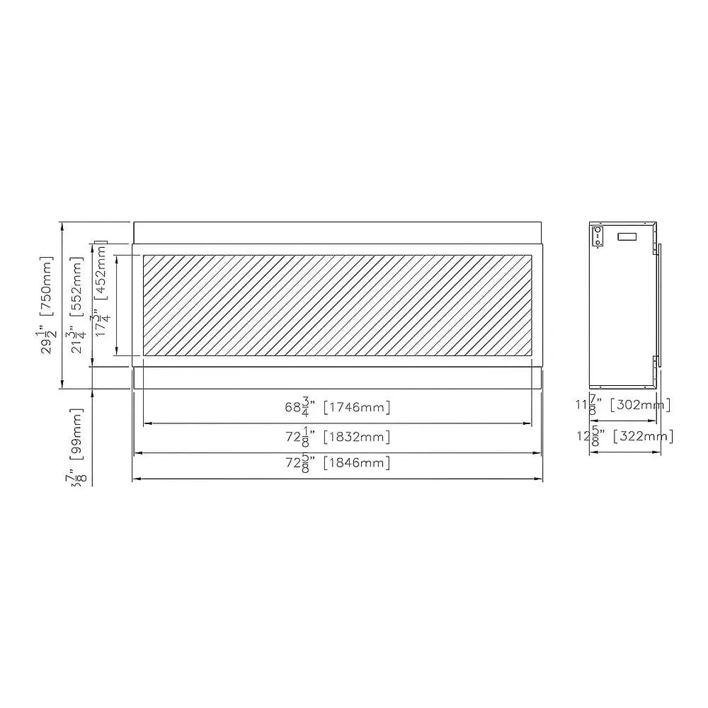 Amantii 72-in Panorama XT Smart Linear Electric Fireplace