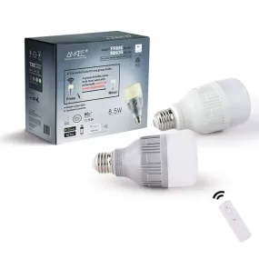 ANKEE Smart LED Light Bulb - E26 WiFi 8.5Watt Warm White Dimmable Group Light Bulbs, Controlled in Unison – No Hub Required, Compatible with Alexa and Google Assistant (1 Prime   1 Minor Bulb)