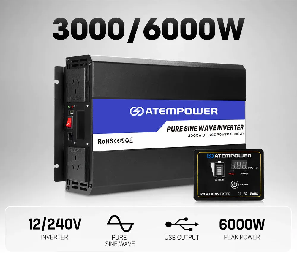 ATEM POWER Pure Sine Wave Inverter 3000W