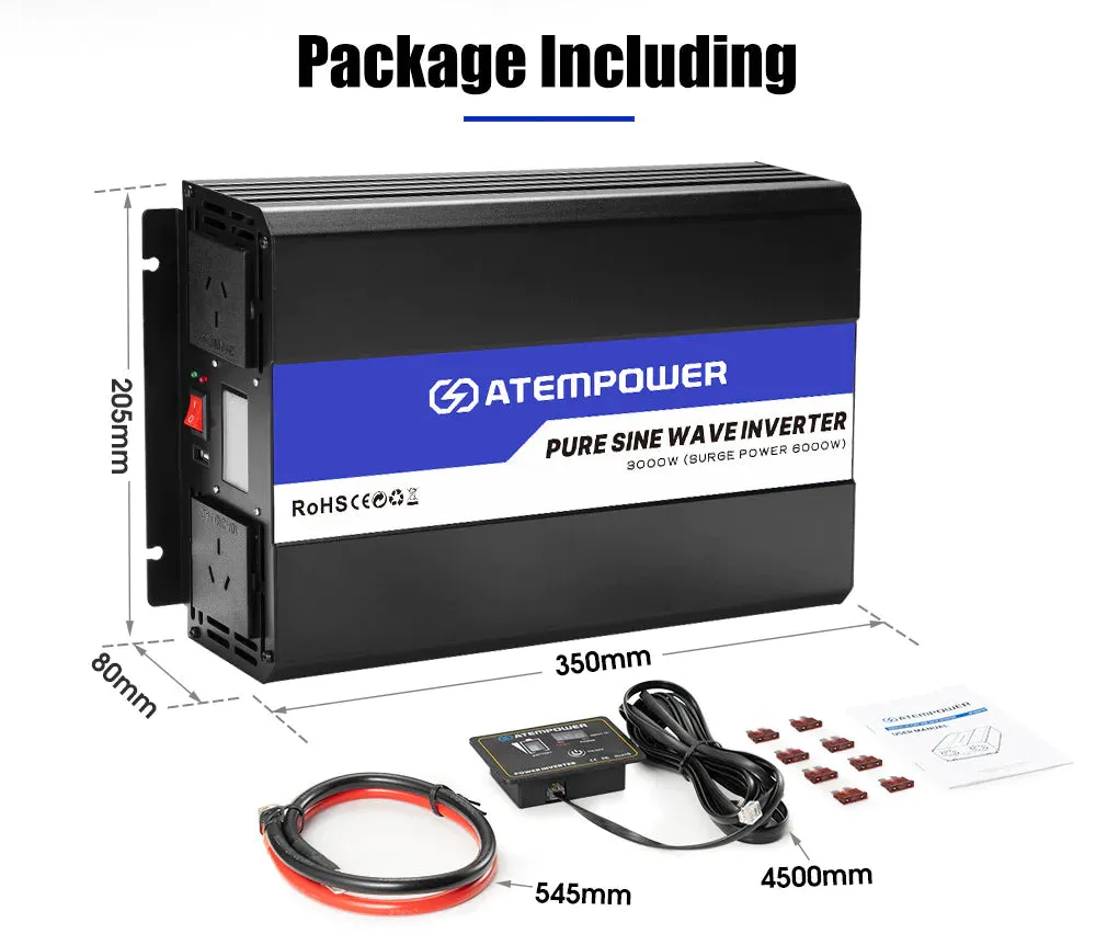 ATEM POWER Pure Sine Wave Inverter 3000W
