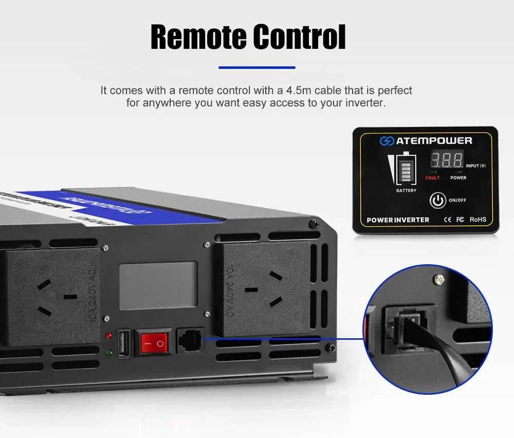 ATEM POWER Pure Sine Wave Inverter 3000W