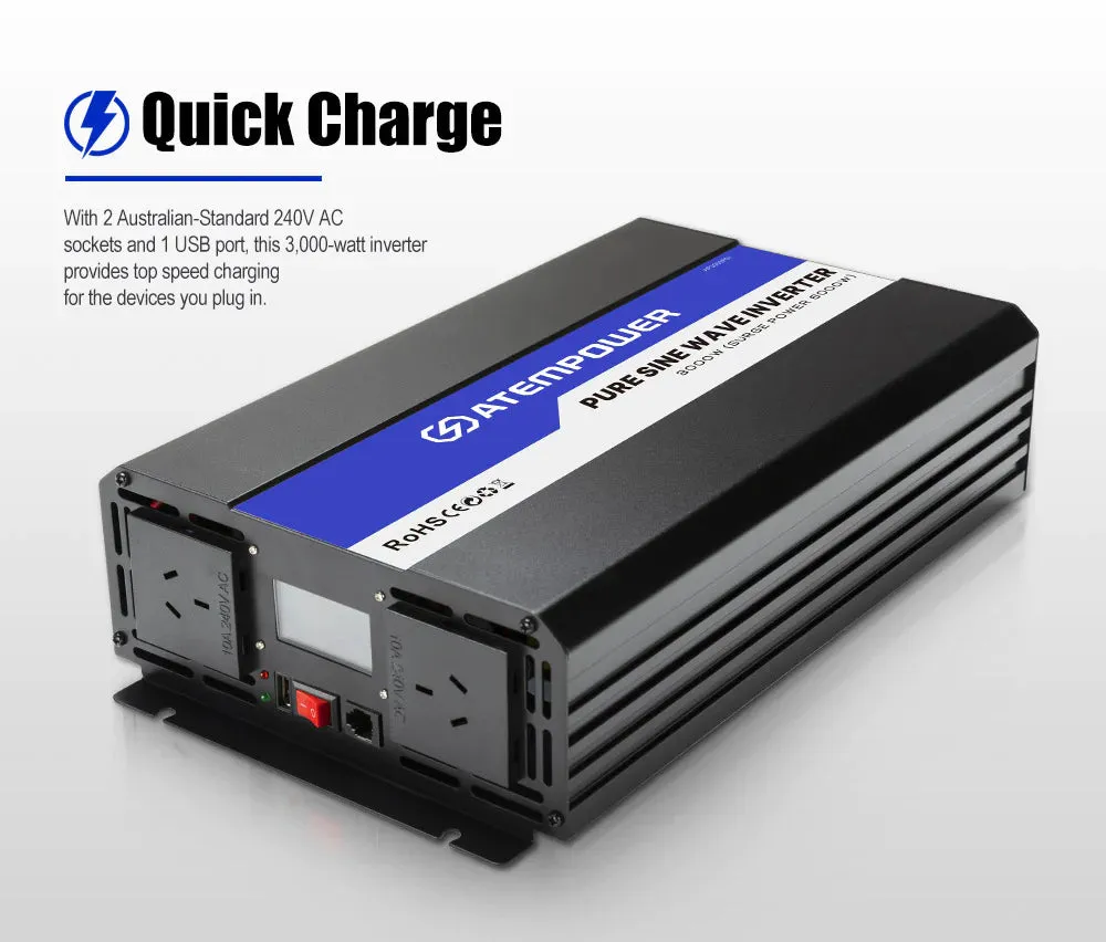 ATEM POWER Pure Sine Wave Inverter 3000W