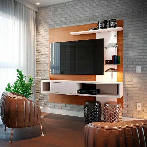 Atlanty Smart TV console/Tv panel (White/brown)