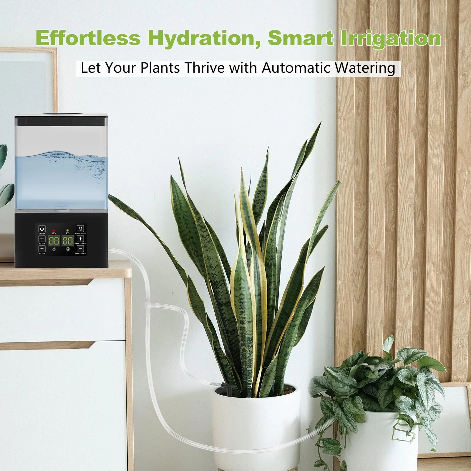 Automatic Watering System for Potted Plants,2 in 1 Automatic Drip Irrigation Kits Indoor 1.3L Tank Plant Watering System for Plants w/Programmable Water Timer,Auto & Manual Watering Mode & LED Display