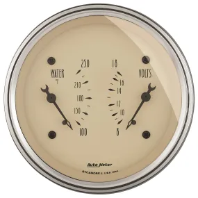 AutoMeter 1830 GAUGE; DUAL; WTMP/VOLT; 3 3/8in.; 250deg.F/18V; ELEC; ANTQ BEIGE