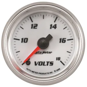 AutoMeter 19792 GAUGE; VOLTMETER; 2 1/16in.; 18V; DIGITAL STEPPER MOTOR; WHITE; PRO-CYCLE