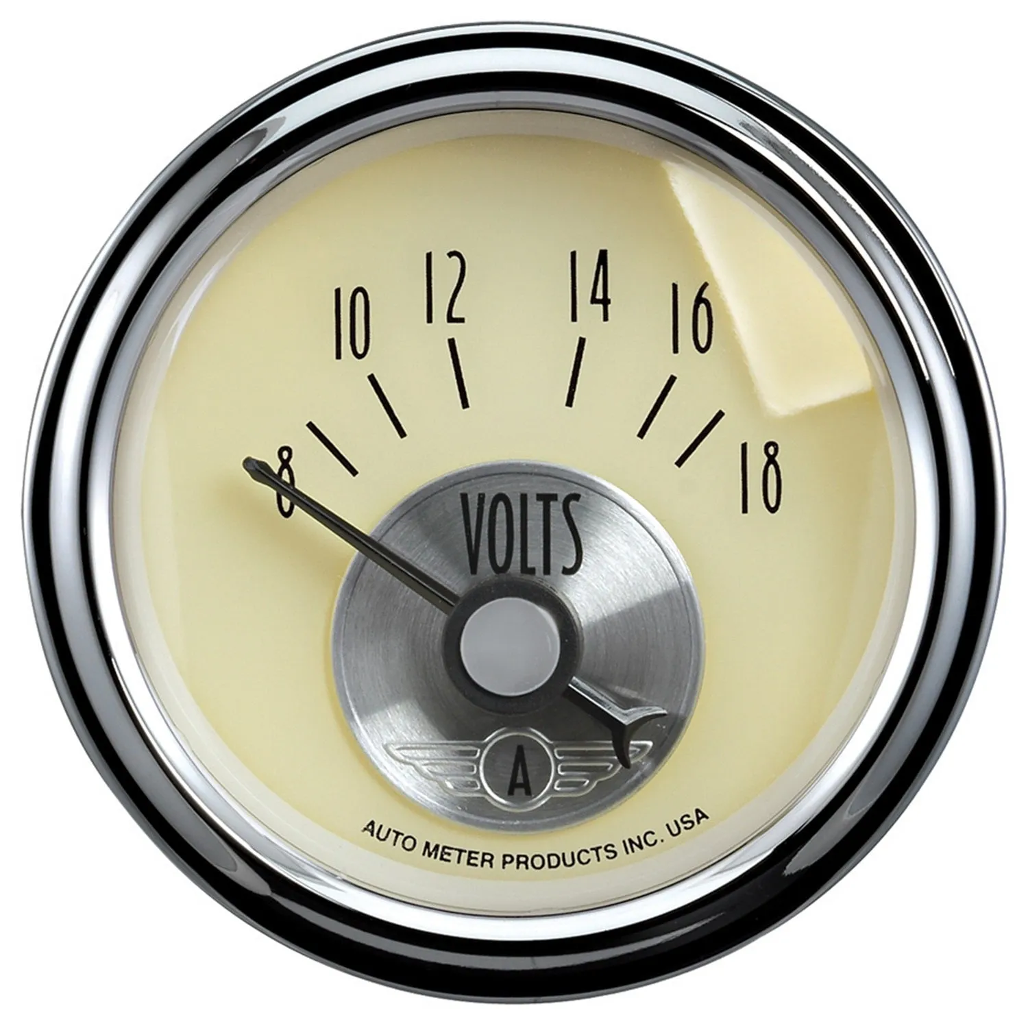 AutoMeter 2092 GAUGE; VOLTMETER; 2 1/16in.; 18V; ELEC; PRESTIGE ANTQ. IVORY