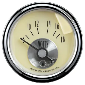 AutoMeter 2092 GAUGE; VOLTMETER; 2 1/16in.; 18V; ELEC; PRESTIGE ANTQ. IVORY