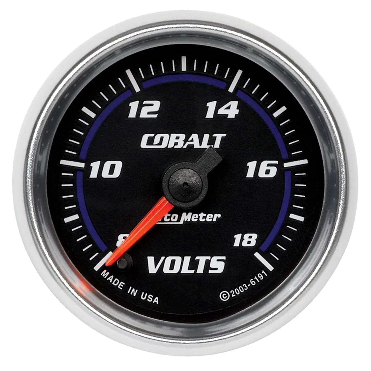 AutoMeter 6191 GAUGE; VOLTMETER; 2 1/16in.; 18V; DIGITAL STEPPER MOTOR; COBALT