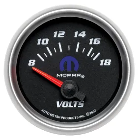 AutoMeter 880021 GAUGE; VOLTMETER; 2 1/16in.; 18V; ELECTRIC; BLACK; MOPAR AutoMeter 880021 GAUGE; VOLTMETER; 2 1/16in.; 18V; ELECTRIC; BLACK; MOPAR