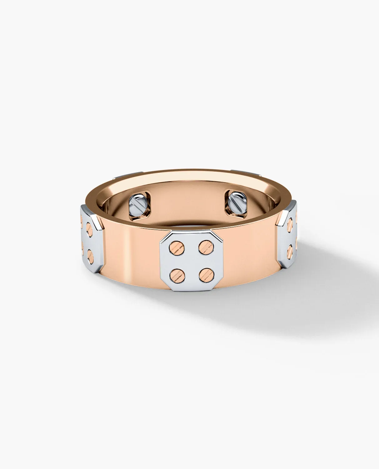 BARITE Two Tone Gold Wedding Ring