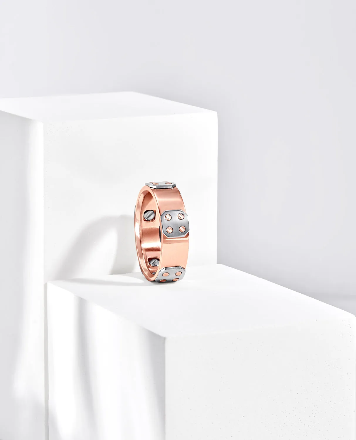 BARITE Two Tone Gold Wedding Ring
