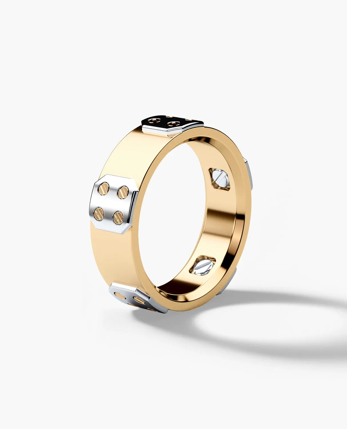 BARITE Two Tone Gold Wedding Ring