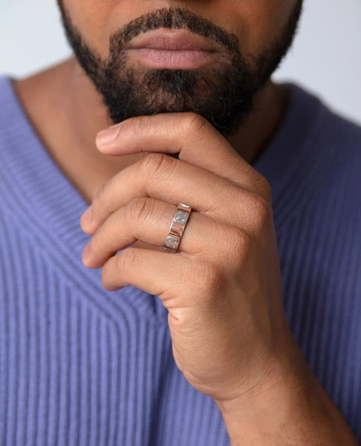 BARITE Two Tone Gold Wedding Ring