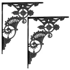 Black Forged Iron Shelf Brackets
