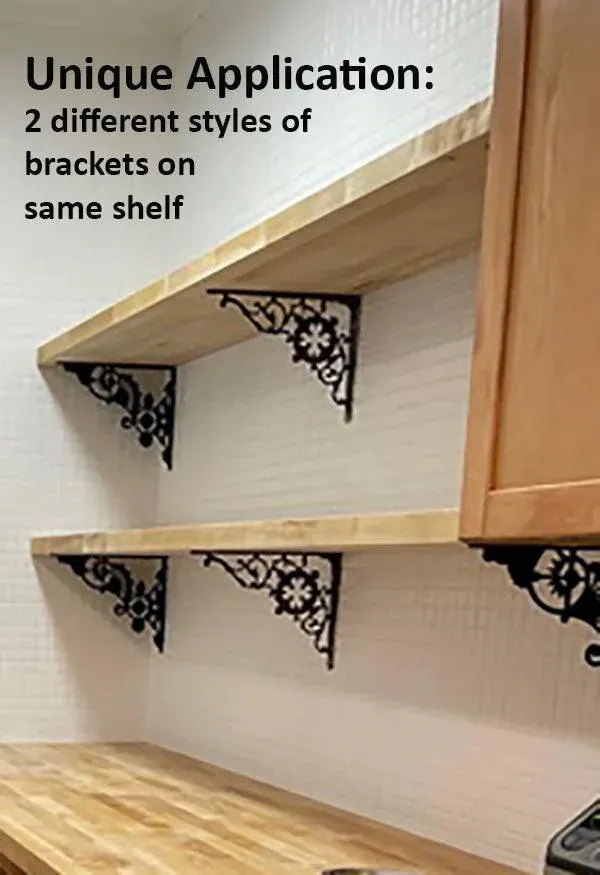 Black Forged Iron Shelf Brackets