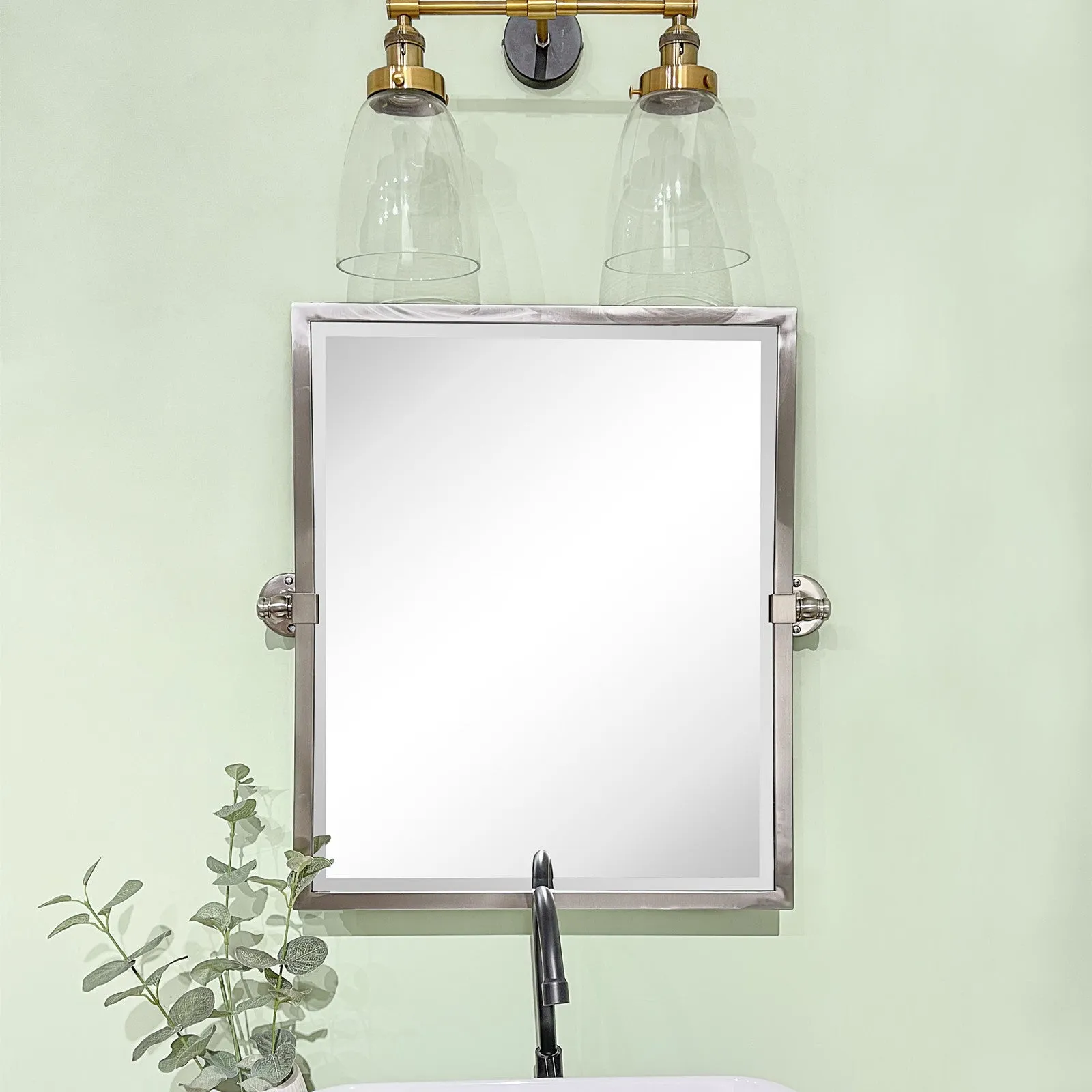 Blakley Rectangular Pivoting Mirror Tilt Mirror for Bathroom Swivel Metal Framed Wall Mounted Bathroom Vanity Mirror