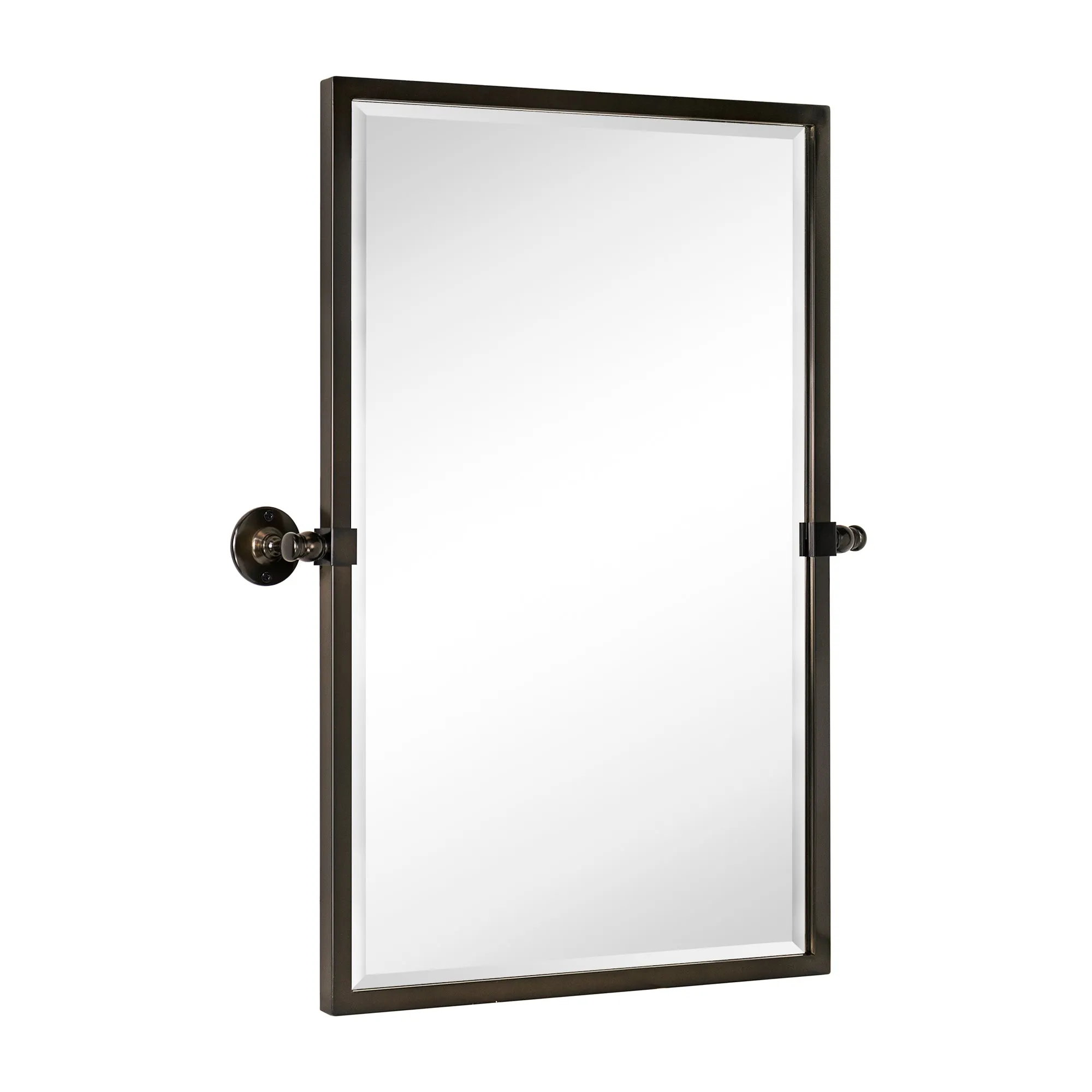 Blakley Rectangular Pivoting Mirror Tilt Mirror for Bathroom Swivel Metal Framed Wall Mounted Bathroom Vanity Mirror