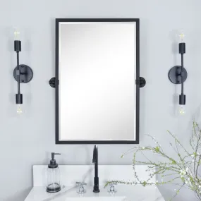 Blakley Rectangular Pivoting Mirror Tilt Mirror for Bathroom Swivel Metal Framed Wall Mounted Bathroom Vanity Mirror