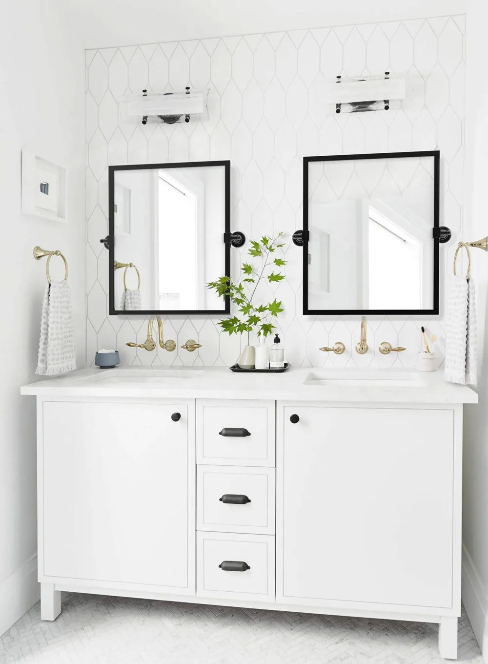 Blakley Rectangular Pivoting Mirror Tilt Mirror for Bathroom Swivel Metal Framed Wall Mounted Bathroom Vanity Mirror