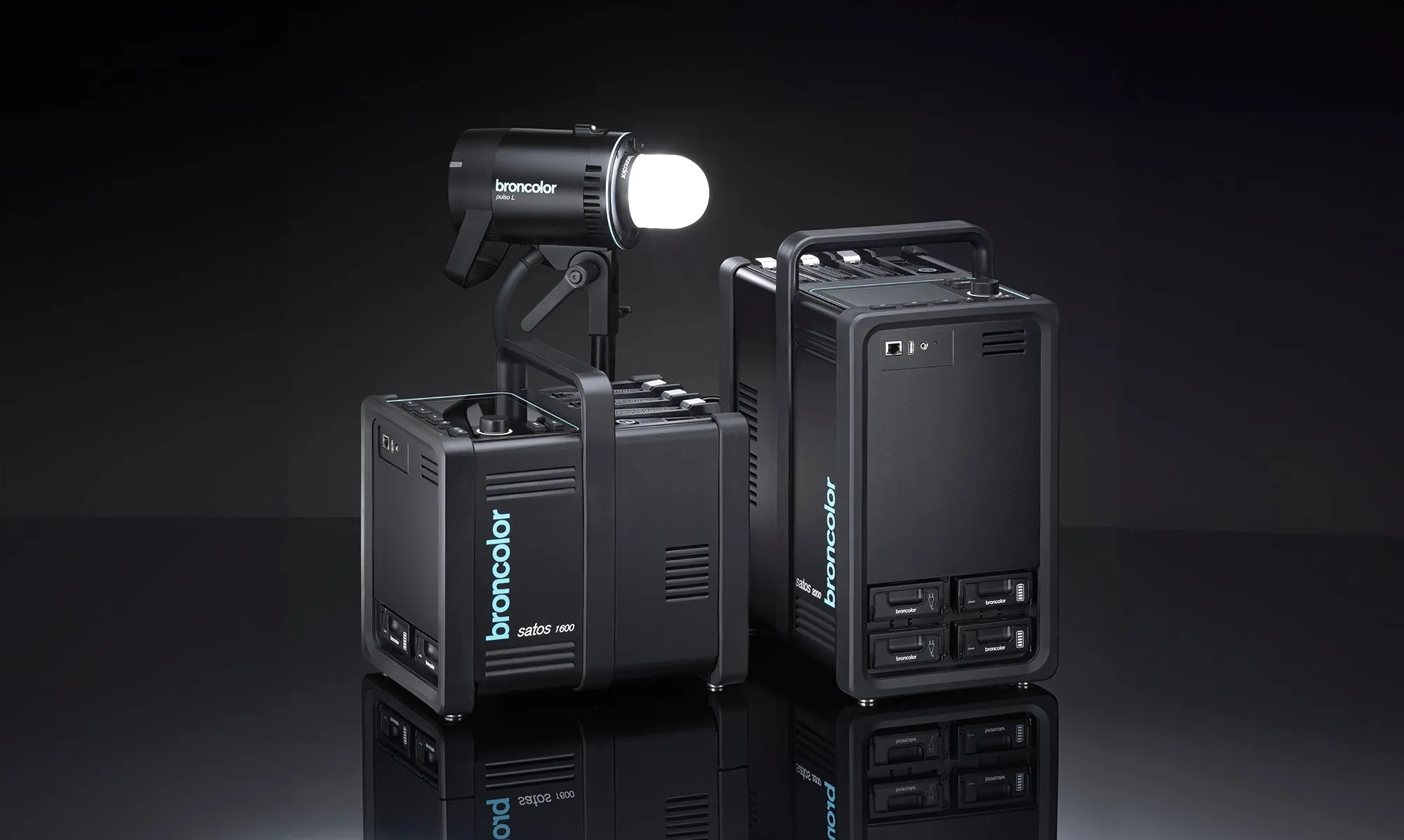 Broncolor Satos 1600J Lighting Kit with Single Power Supply and Battery - Professional Studio Lighting Solution