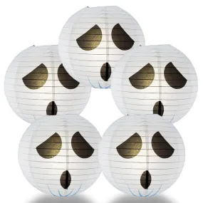 BULK PACK (5) 14" Spooky Shyguy Two-face Ghost Halloween Paper Lantern, Design by Esper