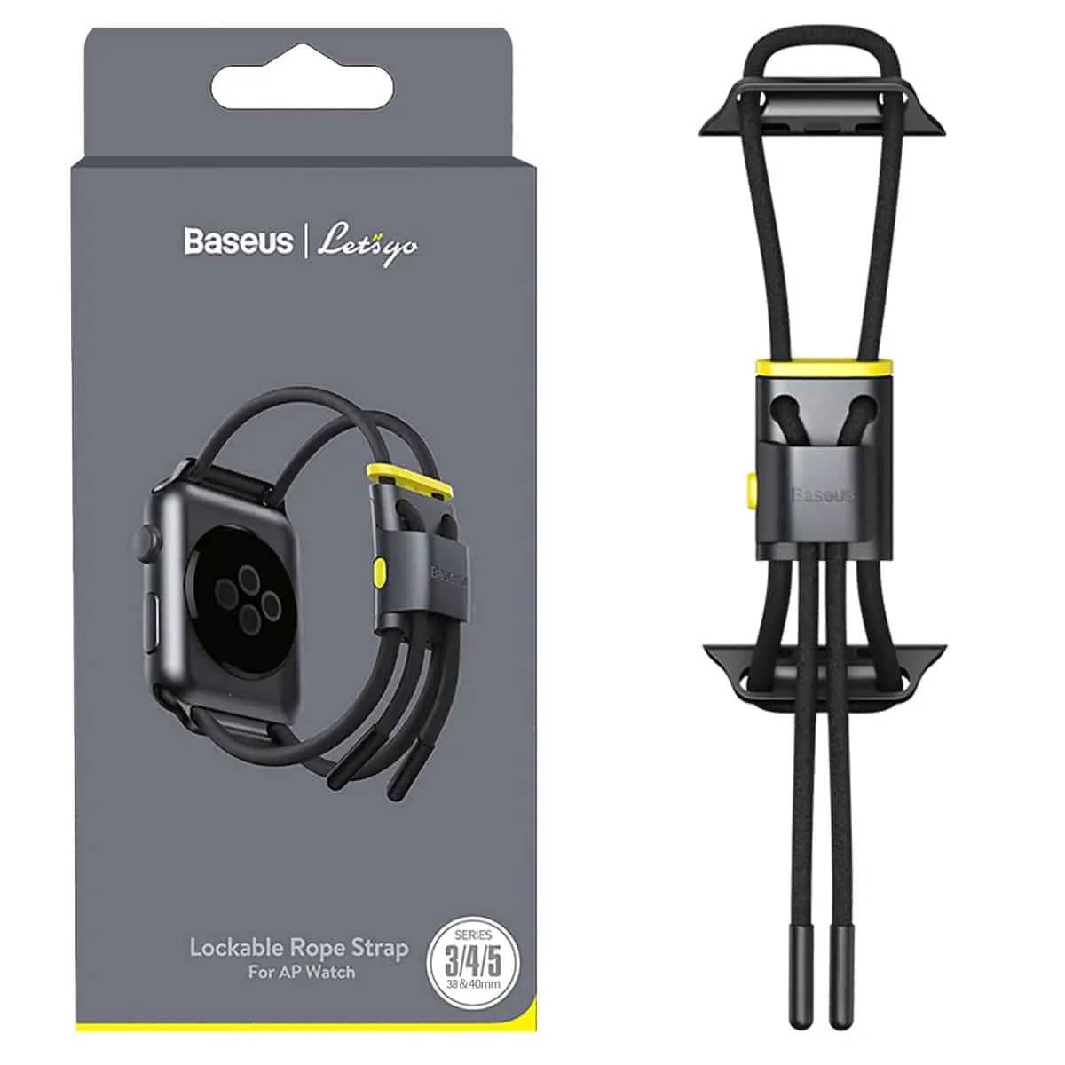 (Buy 1 Get 1) Baseus Let's Go for Apple Watch Series 3/4/5 (38/40/42/44 MM) Lockable Rope Strap (နာရီလက်ပတ်ကြိုး)