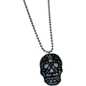Calavera Sugar Skull Shrink Plastic Necklace