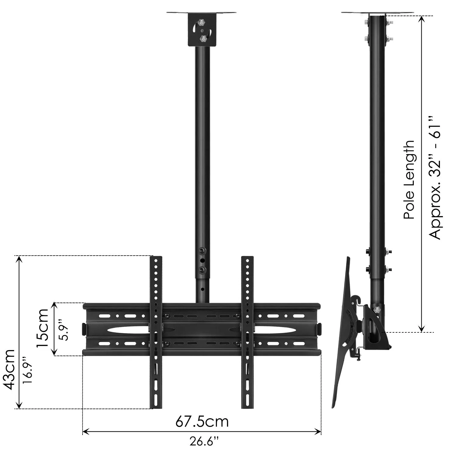 Ceiling & Wall Bracket (32" - 70")