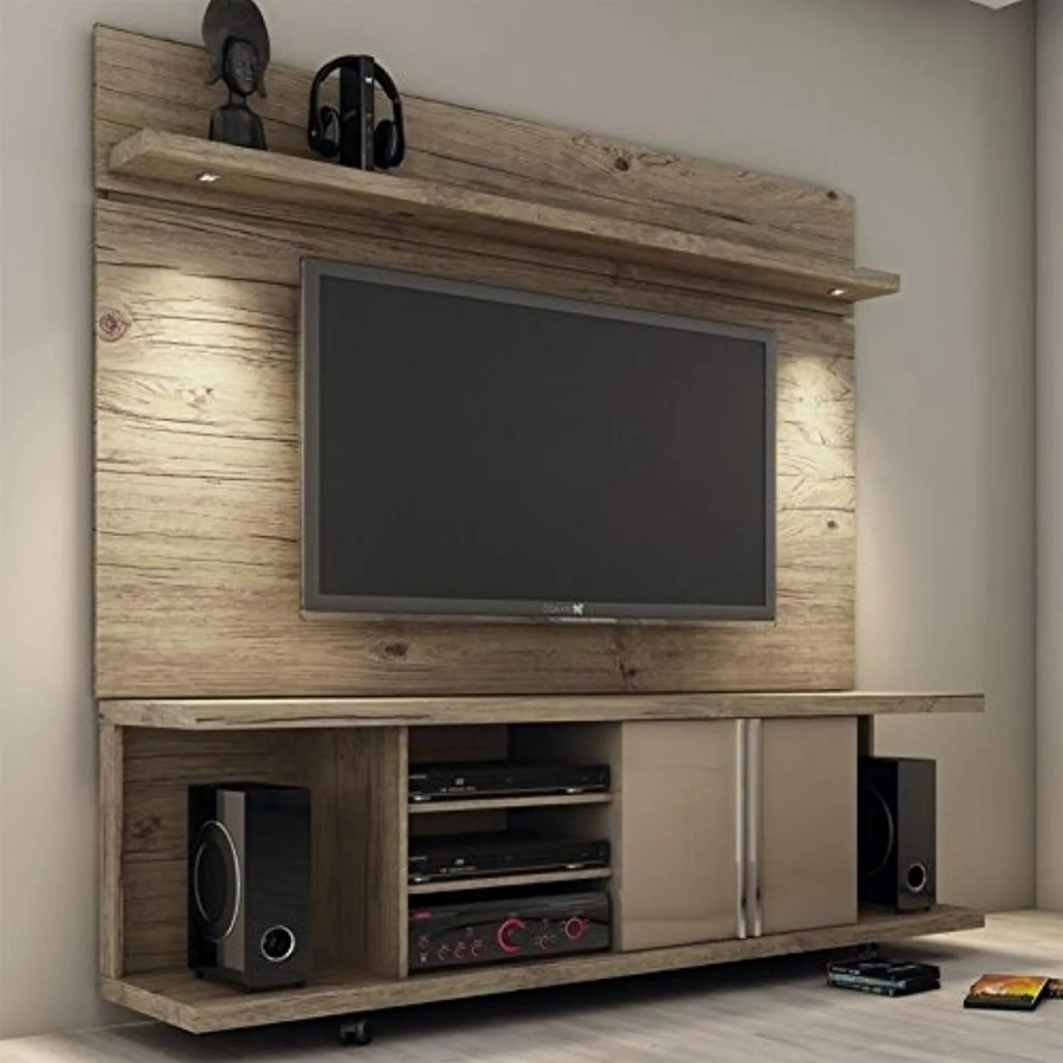 CHIC Designs 71" TV Stand and Panel in Natural