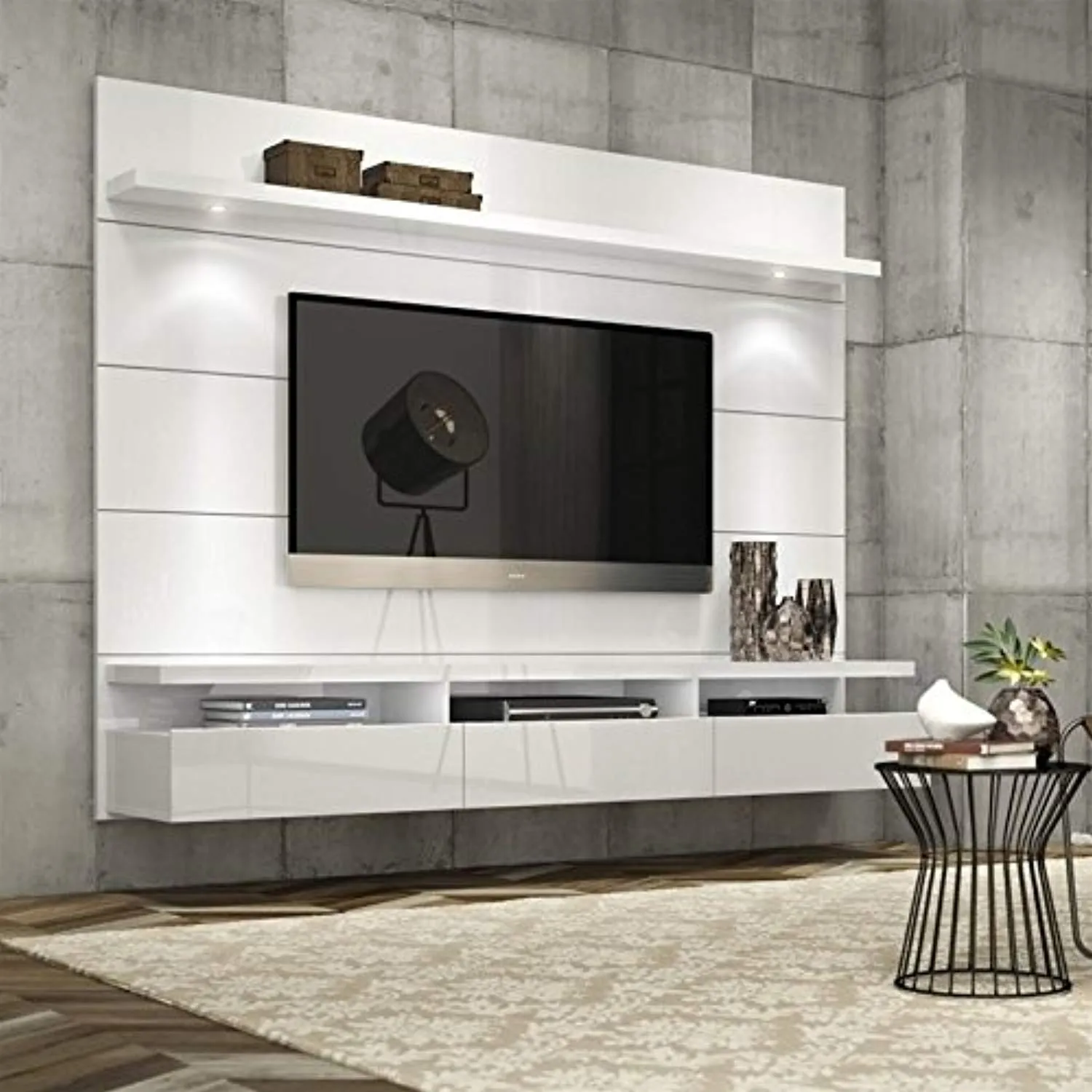 CHIC Designs 71" TV Stand in White Gloss