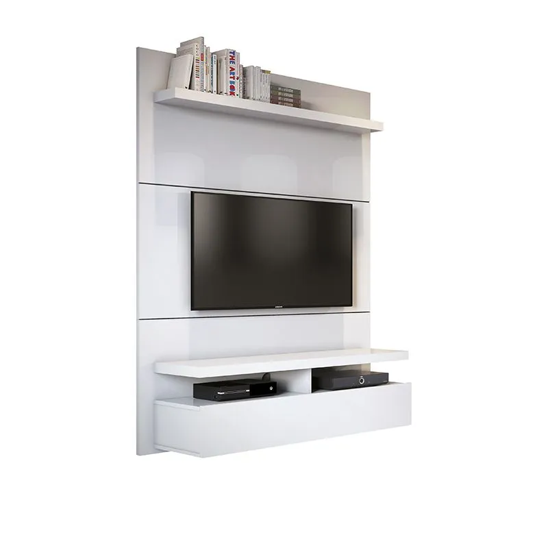 City 1.2 Floating Wall Theater Entertainment Center in White Gloss