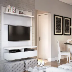 City 1.2 Floating Wall Theater Entertainment Center in White Gloss