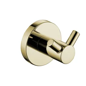 Clio Double Robe Hook Brushed Gold