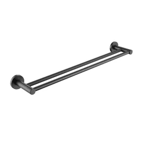 Clio Double Towel Rail 800mm Gunmetal