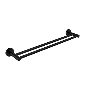 Clio Double Towel Rail 800mm Matte Black