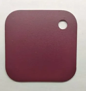 COLOR SAMPLES 2"x2" (cm.5x5): stainless steel plate