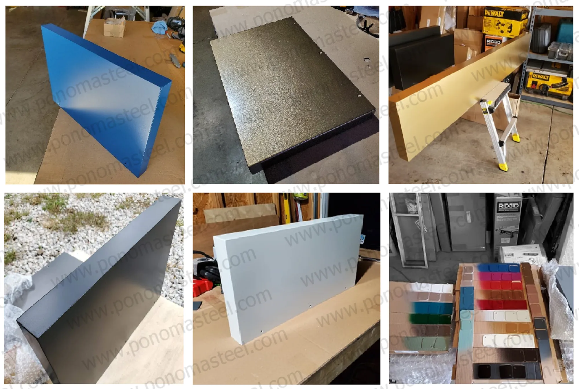 COLOR SAMPLES 2"x2" (cm.5x5): stainless steel plate