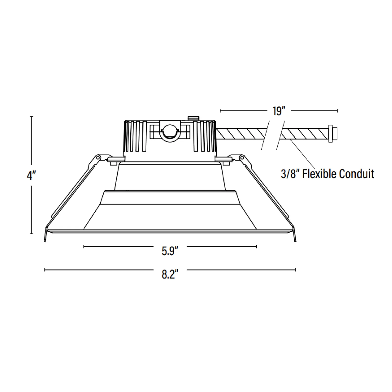 Commercial Recessed LED Lighting, 6 Inch, 22W/15W/10W, Selectable Wattage & CCT, 1800 Lumens