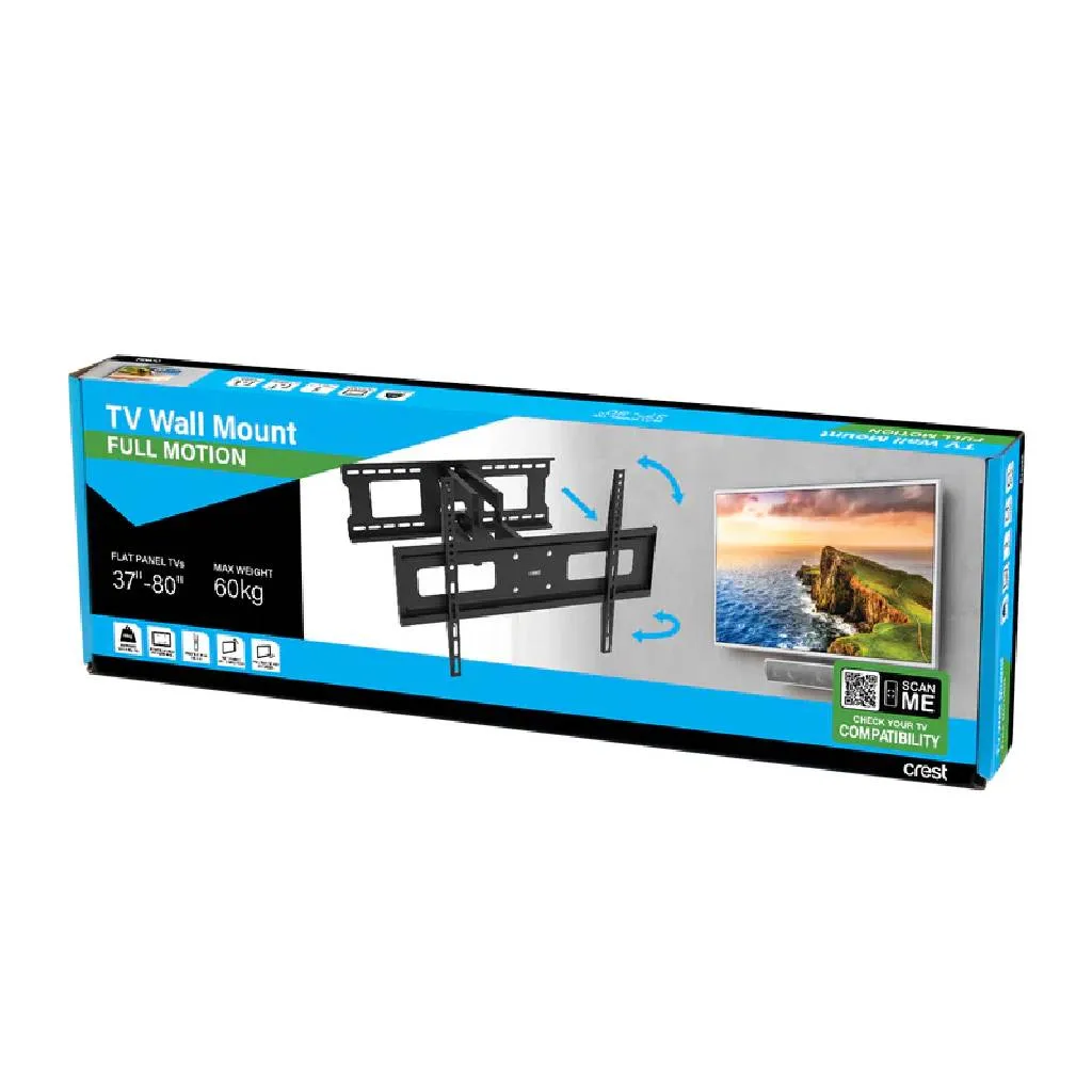 Crest MFPLFM 37" - 80" Black Full Motion TV Wall Mount